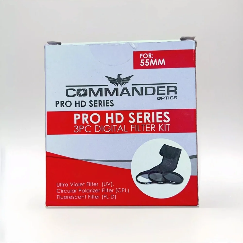 Commander Optics PRO HD 55mm 3PC Filter Kit (UV+CPL+FLD) Open Box